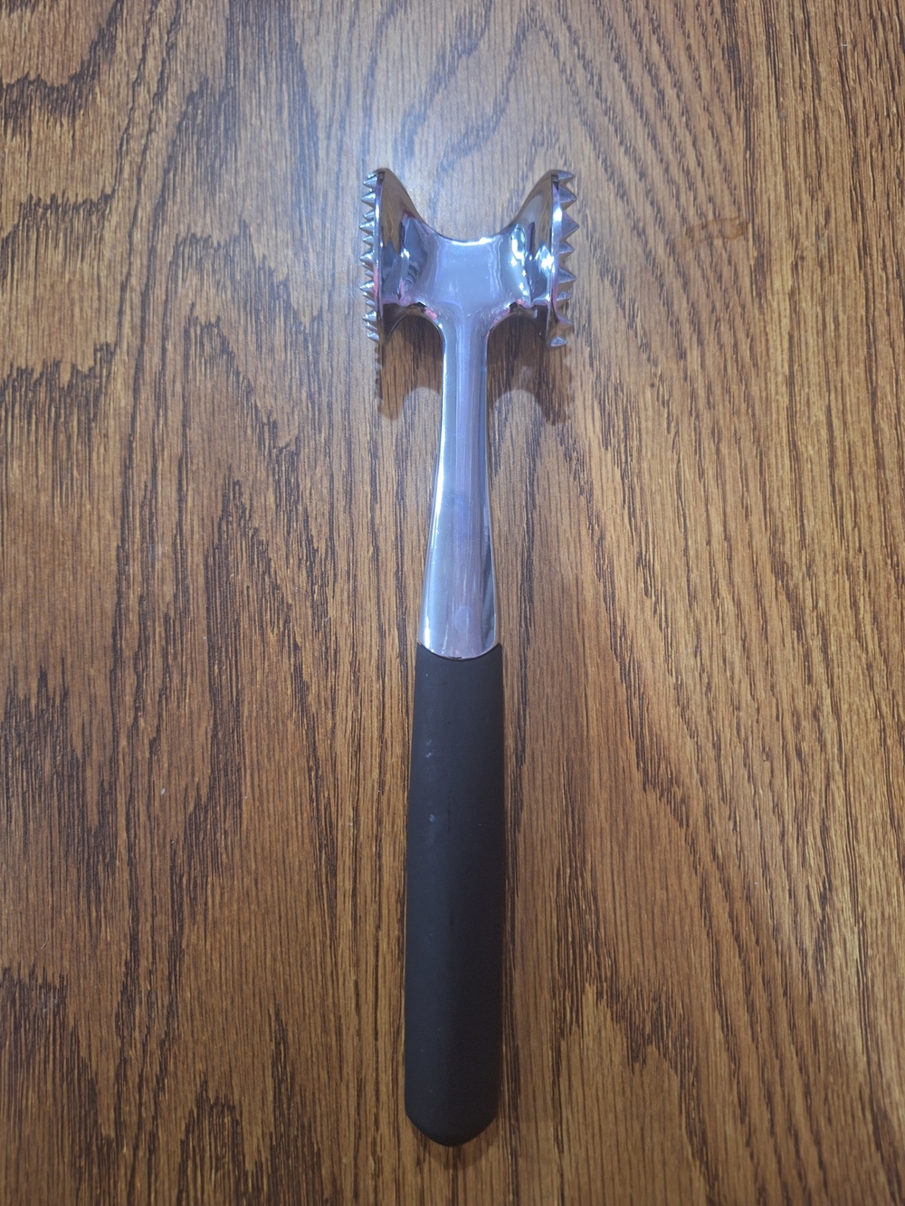Stainless Steel Meat Tenderizer with Black Handle